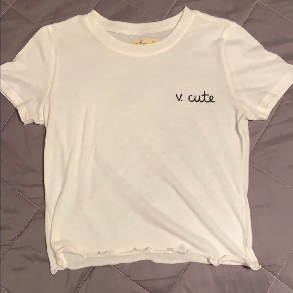 white cropped top